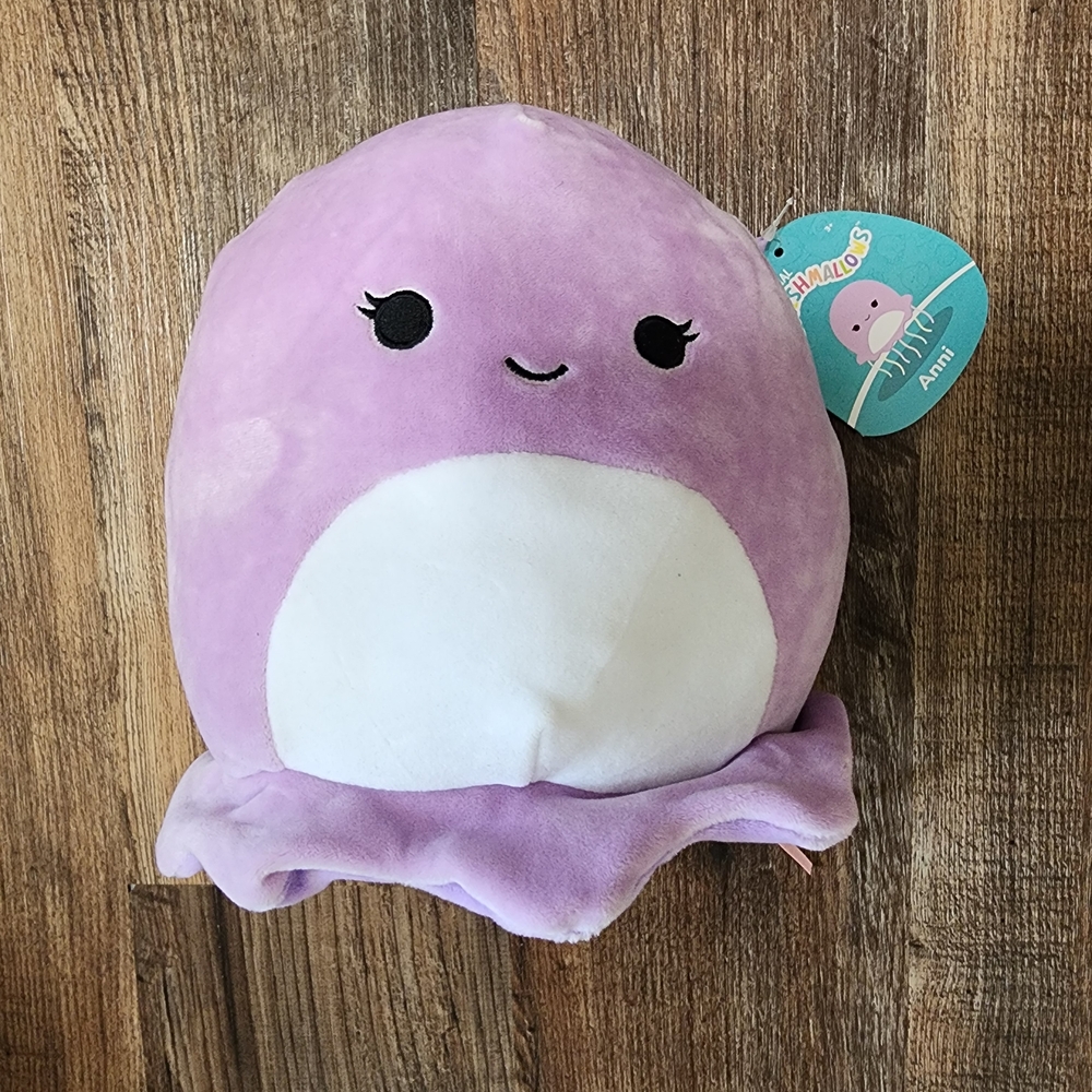Purple and White Plush Octopus
